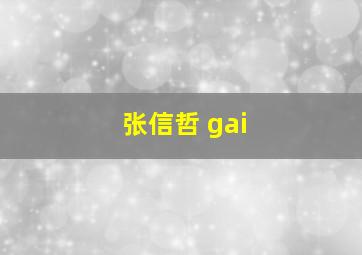 张信哲 gai